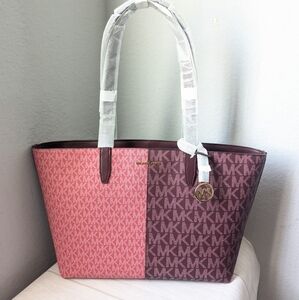 NWT MICHAEL KORS JET SET TRAVEL MEDIUM TOP ZIP SHOULDER TOTE BAG MK